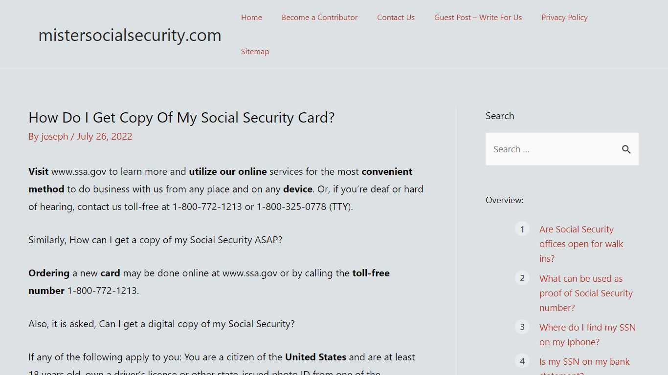 How Do I Get Copy Of My Social Security Card?